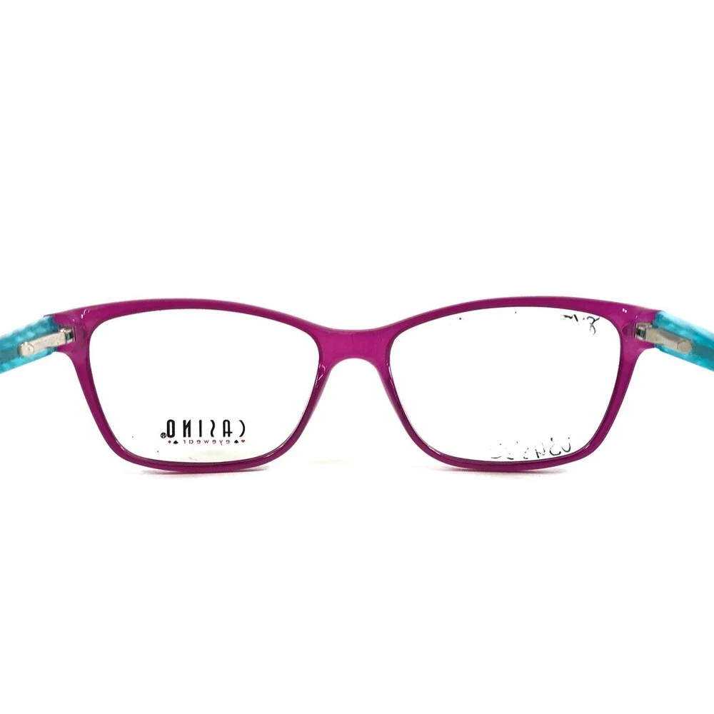 Casino Eyewear Eyeglasses Frames NAOMI PURPLE/BLUE Cat Eye Full Rim 52-14-140